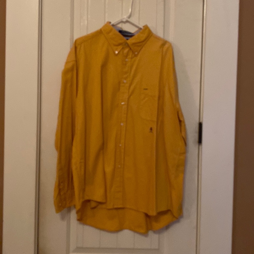 Men’s gold Tommy Hillfiger button down shirt, size XXL